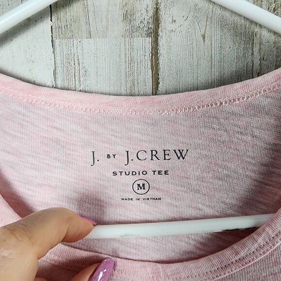 J. Crew Studio Short Sleeve Scoop Neck Tee Shirt Pink Size Medium - Picture 3 of 7